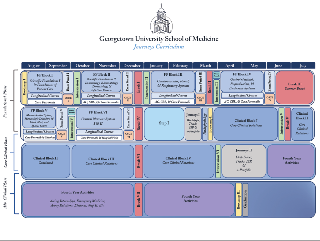 graphic showing 48-week Core Clinical Phase curriculum timeline