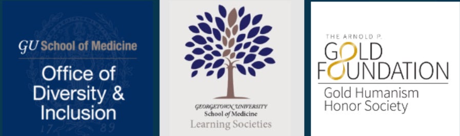 Logo of GUSOM Learning Societies, Gold Humanism Honor Society, and Office of Diversity and Inclusion