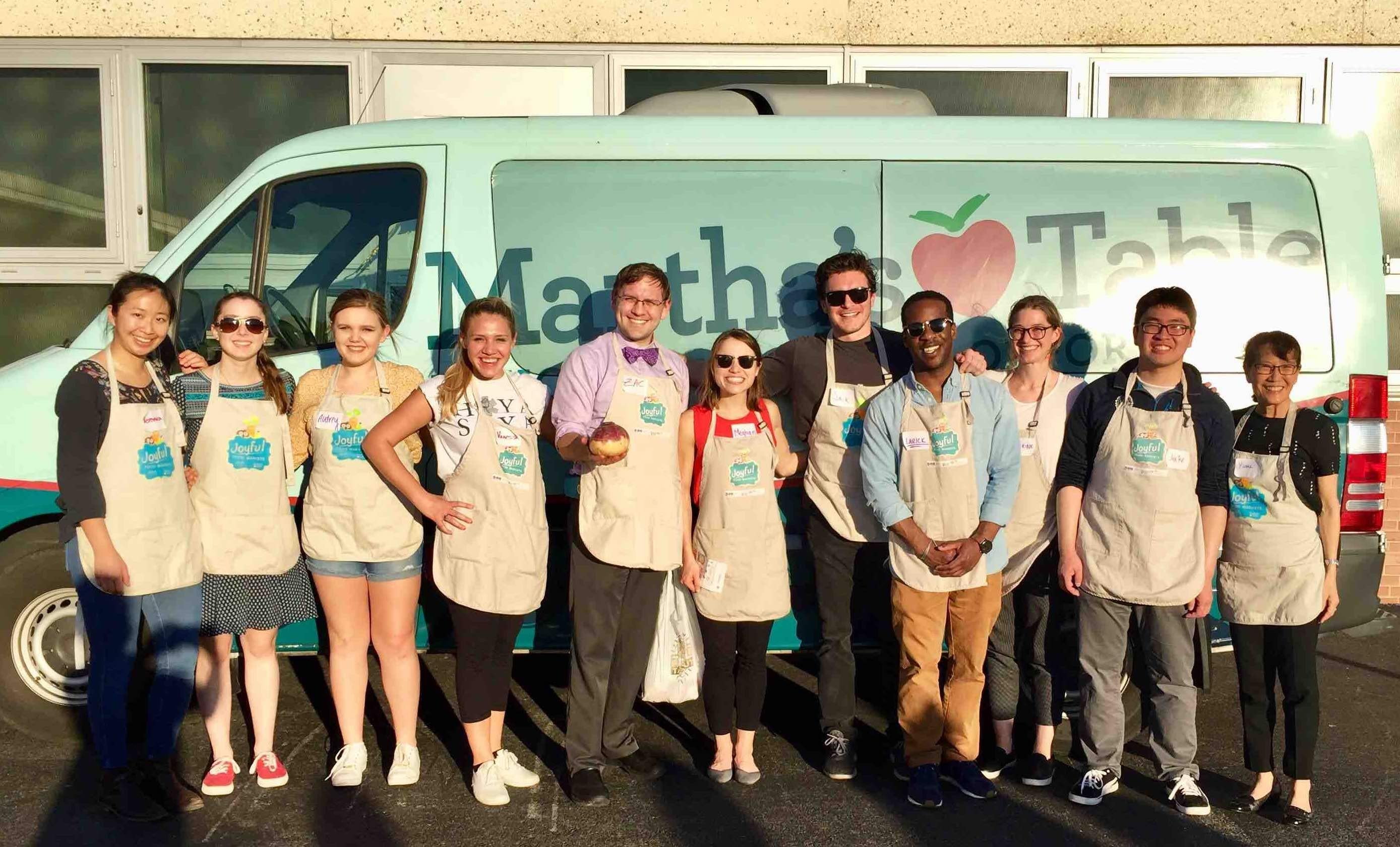 PHST Scholars volunteering at Martha's Table's Joyful Market in February 2018.