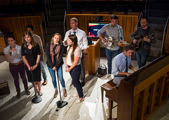 Students performing at "What Makes You More Than Medicine?"