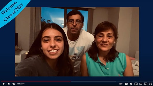 Screenshot of three individuals in a family