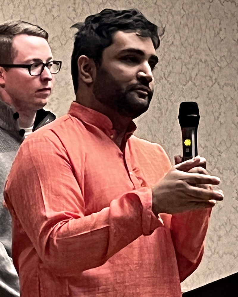 Raghav Ranga speaks at the Interfaith Dinner